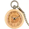 Pocket Watches Watch Pattern Dial Bamboo Rough Chain Pendant For Women Men Clock On The