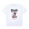 Modemärke Rhude Los Angeles Limited Signature Eagle Print Summer Casual Unisex Loose Short Sleeve T-shirt