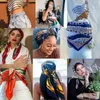 Scarves Wholesale Women Scarf Fashion Beautiful White Foulard Satin Silk Hijab Neckerchief Female Bandana Kerchief Hair/Head