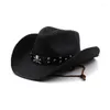 Berretti Stile unico Teschio in metallo Decori Cappello Cowboy Western Unisex