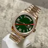 2023 top quality luxury mens watches 36mm Day-D 128235 123345 128345rbr 2836 automatic movement green aventurine dial presidental bracelet elegant wristwatches