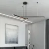 펜던트 램프 북유럽 스트레이트 라이너 LED 조명 골드 블랙 알루미늄 램프 DIY 거실을위한 교수형 실내 조명