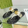 2023-Sandalias Zapatillas con estilo Diapositivas Diseñador de lujo Moda Clásicos Sandalia Hombres Mujeres Zapatillas Zapatos planos Diapositiva