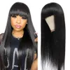 Jarin Hair Wigs Wigs Brasileiros perucas de cabelo humano com franja Remy Full Machine Made for Women Natural Color Free Ship