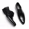 Luxe slangpatroon trouwschoenen Men Dress Leather Church Shoes Black Patent Leather Oxfords Sociale heren Pak Casual Business