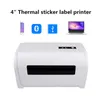 Etichetta di spedizione di stampanti da 4 pollici Express Waybill Code Sticker 100*100/150mm USB Bluetooth Stampante termico Bluetooth per Android iOS Windows Mac OS