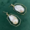 Dangle Earrings AtF Natural Freshwater Pearl Drop 14k Gold Filled Clasp Personality Handcrafts High Quality For Women