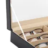 Lunettes de soleil étuis sacs 8 grilles étui à lunettes Faux cuir soleil support de la boîte stockage affichage Collection bijoux