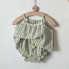 Clothing Sets 0-5 old baby boy summer and girl thin cotton suspender top elastic shorts suit vest casual