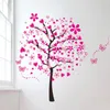 Adesivi murali Arrivo Carta da parati grande fai da te per fiore di farfalla rosa Albero Soggiorno Camera da letto Sfondo Home Decor Sticker 60 90cm 2