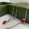 bijoux de créateur bracelet collier bague émail Bracelet utilisé colle goutte rouge amour pêche coeur clavicule chaîne pour hommes femmes de haute qualité