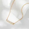 Commercio all'ingrosso di gioielli in acciaio inossidabile con ciondolo a forma di barra di conchiglia placcato in oro 18 carati Joolim