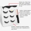 Borstar Magnetiska ögonfransar 3D Mink Fake Eyelash Magnet Eyeliner Falskt ögonfransvattentät vätska Långvarig ögonfransförlängning Makeup