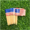 Party Decoration 100Pcs Uk Tootick Flag American Tooticks Cupcake Toppers Baking Cake Decor Drink Beer Stick Supplies Dh1214 Drop De Dhhmh