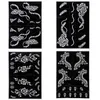 Stencils 8 Sheet Airbrush Henna Tattoo Stencils Set for Hand Body Art Painting Temporary Tattoo Sticker 24 * 17 CM