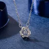 Ketens bloempatroon ketting voor vrouwen meisjes echt 925 sterling oogverblindende glanzende kristallen sieradenmodus