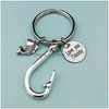 Other Festive Party Supplies Fish Hook Keyring Metal Keychain Lovely You Daddy Letter Print Personalize Car Small Key Chain Ring F Dhuz8