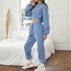 Tracksuits Autumn and Winter Two Piece Running Women's Casual Sports Wear Long Sleeve Cropped Hoodie+Lace up Jogger Pants Set P230531