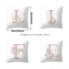 Kuddefodral 18x18Inch Pink Letters Soft Pillow Case Peach Skin Office SOFA CUSHION LIVE SEAT DECORATIVE ER VT1784 Drop Deliver DHTBR