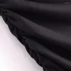 Повседневные платья женщина сексуальное черное плиссированное длинное платье 2023 Летнее женское солидное асимметричное танк нерегулярный воротник