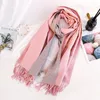 Sciarpe Sciarpa da donna Moda morbida in cashmere simile a Lady Pashmina Scialli Coperta avvolgente Bandana Foulard femminile Nappa