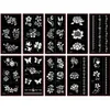 Stencils 50 st tatuering stencil för handfingermålning mehndi indisk tillfällig glitter airbrush henna tatuering stencil mallar grossist