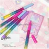 wholesale Ballpoint Pens Fairy Stick Pen Gel Blue Black Ink Drift Sand Glitter Crystal Creative Rainbow Ball Girls Gift Vt0329 Drop Delivery O Dhs6Y