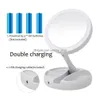 Mirrors Portable Led Lighted Makeup Mirror Vanity Compact Make Up Pocket Cosmetic 10X Magnifying Glasses Vt0005 Drop Delivery Home Ga Dhpro