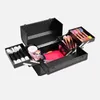 Akcesoria Profesjonalne makijaż walizki metalowy wielowarstwowy makijaż walizka Makeup Organizer Big Cosmetics Suipcase Box
