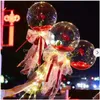 Decorazione per feste San Valentino Led Rose Ball Luminoso Colorf Bouquet Decorazioni per palloncini Regali Ornamenti trasparenti Vtky2257 Drop Dh74J