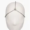 Pinces à cheveux élégant cristal front chaîne ovale pierre bandeau bijoux pour femmes luxe casque tête de mariage