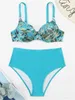 2023 nuevo Sexy Push Up cintura Bikini conjunto playa sólido mujer traje de baño P230530