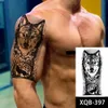 Tattoos 1pc Lion Men Waterproof Temporary Tattoos Fake Stickers Arm Hand Cool Art Black Transfer Clock