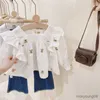 Completi di abbigliamento 2 pezzi Vestito da ragazza Autunno Primavera Camicia a maniche lunghe Jeans Top autunnali e pantaloni in denim Abiti per bambini Vestiti per bambini