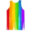 Topy zbiorników męskich Rainbow Tank Top for Men Drukuj 3D Kolkowy wzór bez rękawów najlepsza kamizelka graficzna TEES TEES Sport Gym Tanki plażowe 230531