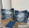 Chhha 22 Nnel Denim Grand Сумка для покупок Большая сумка для путешествий Дизайнерская женская сумка на слинге Самая дорогая сумка с серебряной цепочкой Габриэль Стеганая