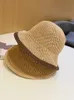 Geniş Kenarlı Şapkalar GANNI El Dokuması Pamuk İpliği İlkbahar ve Yaz Düz Renk Mevsimi Balıkçı Şapkası Güneş Kremi Toz Kapağı Oymalı Nefes Alabilir G230224