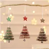 Weihnachtsdekorationen Holzanhänger Kreativer fünfzackiger Stern Schneeflocke Glockenbaum Hängende kleine Ornamente Party Colorf Dekor VT1816 DHG9