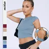 Blouses pour femmes femmes 2023 été décontracté femmes dos nu chemises couleur unie à manches courtes coupe ajustée Sexy Y2k haute Strecth hauts