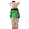 Blue and Green Clothes Pig Mascot Costumes Cartoon Fancy Suit For Adult Animal Theme Mascotte Carnival Costume Halloween Fancy Dress