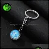 Autres arts et artisanat Luminous Keychain Universe Ball Ball Cabochon Keches Cartes de voiture Cortes de voiture Créative Bijoux Gabillement Gift Dhulh