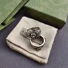 Anello in argento 925 Fashion Jewelry Designer Fedi nuziali Gioielli di lusso Doppia lettera Regalo di fidanzamento in oro