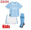 2023 2024 HAALAND CITY MAGLIE CALCIO GREALISH STERLING MANS CITTÀ MAHREZ DE BRUYNE FODEN Kit da calcio per bambini kit da calcio 23 24 MANCHESTERS