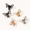 Hollowed Butterfly Small Grab Clip Solid Color All-Match Mini Metal Butterfly Hair Clip Ligloy Little Hair Claw Clip