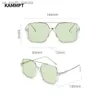 KAMMPT Vintage Oversized Zonnebril Mode Mannen Vrouwen Vierkante Shades Eyewear Trendy Ins Populaire Brand Design UV400 Zonnebril L230523