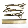 Gereedschap Goud 7 Inch Japan 440c Huisdier Schaar Set Grooming Gereedschap Kits Professionele Hond Kappersscharen Voor Kapsel Puppy Kat