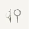 Canner 925 Sterling Silver Punk Style Geometric Diamond Zircon Trendy Hoop Earrings for Women Piercing Huggie Earings smycken