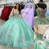 Sage Garden Quinceanera Dress 2023 Contrasting Floral Embroidery Lace Charro Mexican Quince Sweet 15/16 Birthday Party Gown for 15th Girl vestido de 15 anos Corset