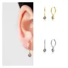 Pendientes de aro de moda púrpura redondo cristal circón colgante gota pendiente para mujer geométrico Huggie perforado joyería Pendiente