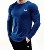 Herr t-shirts nya långärmad bomullst-shirt män gym fitness träning mager t shirt sommar manliga tees toppar sport löpning t-shirt män kläder j230531